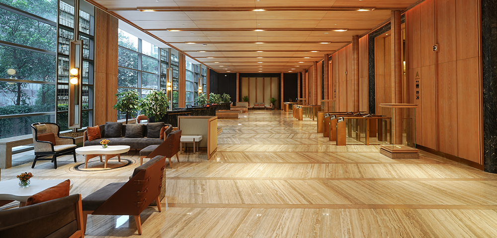 One Lodha Place – Grand lobby of commercial property in Lower Parel