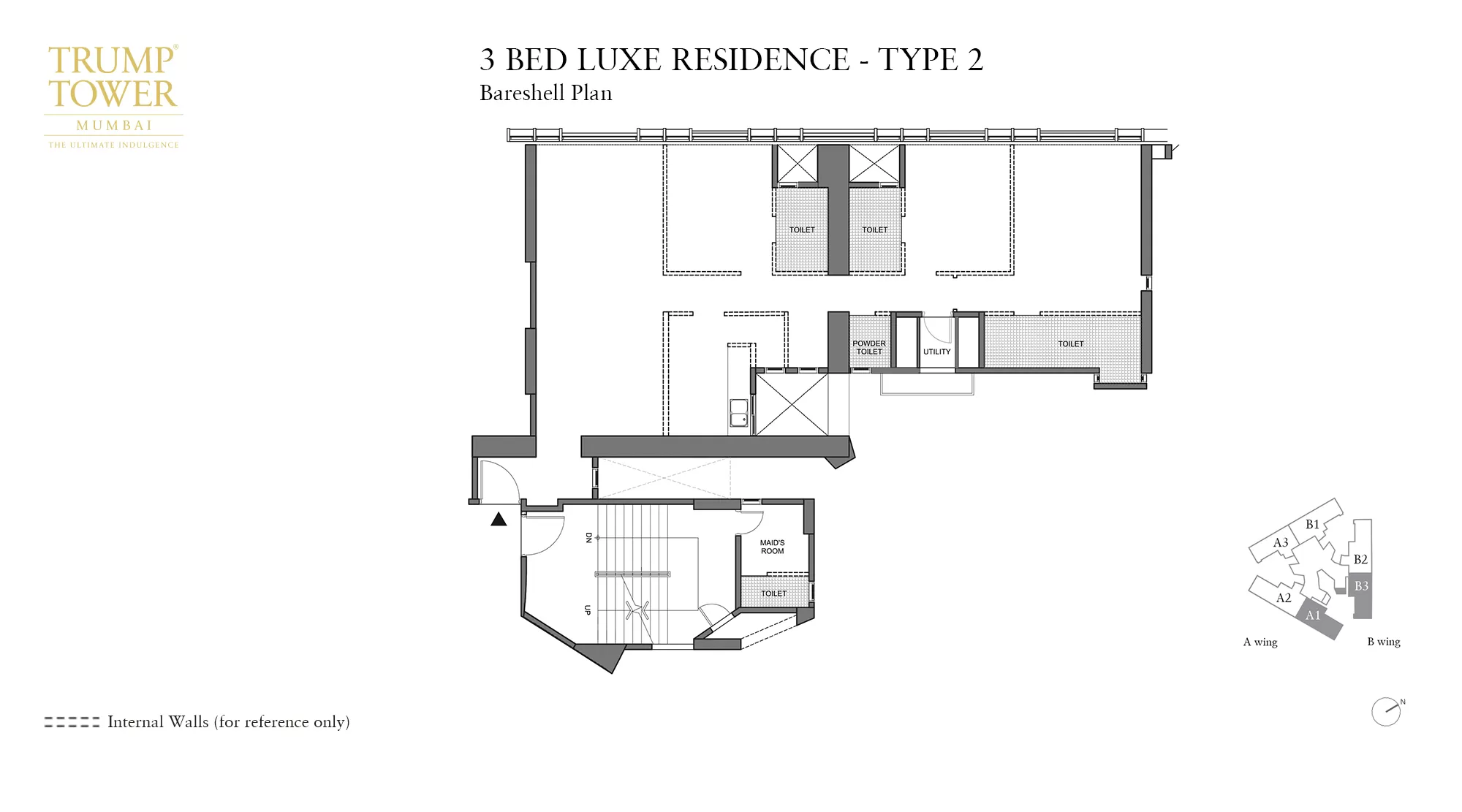 Lodha Trump Towers, Worli - Unit Plan of 4 BHK flats in Worli (Residence Barshell Type 2)